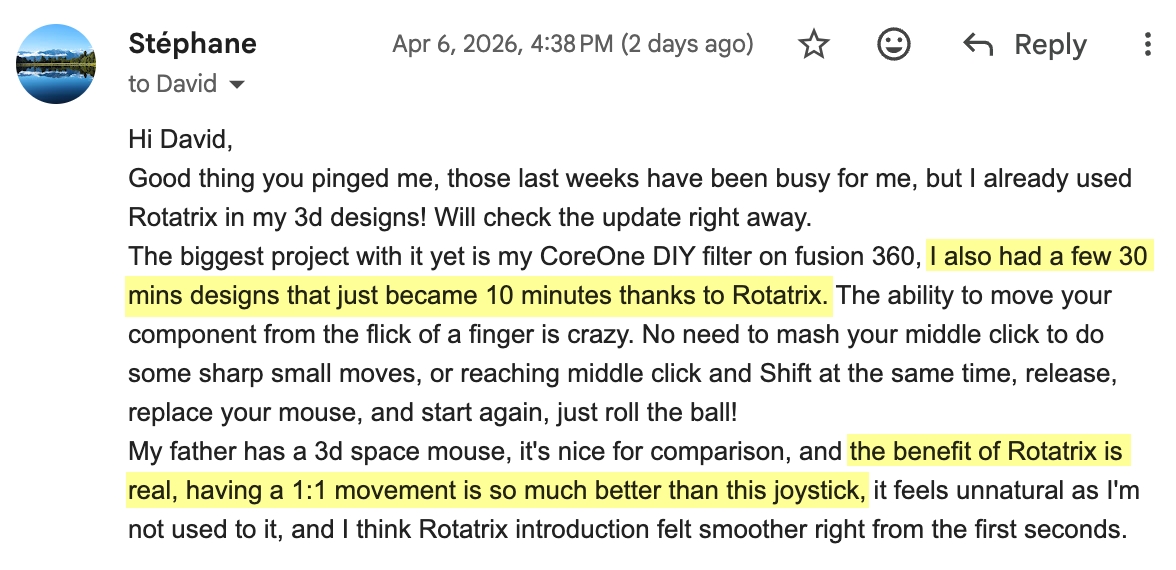 Stephane: I think Rotatrix introduction felt smoother right from the first seconds.